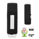   USB Stick 8GB   usb 8GB    (VOX)   650   - USB MEMORY STICK Portable Rechargeable 8GB 650Hr SPY sound Voice Recorder black -      