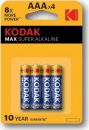 Kodak MAX SUPER ALKALINE  AAA 1.5V 4 8X MORE POWER