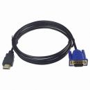  1,80M HDMI Male To VGA With Audio HD Video Cable Converter Adapter 1080P For PC - 1.8 M HDMI Cable HDMI To VGA 1080P HD With Audio Adapter Cable HDMI TO VGA Cable